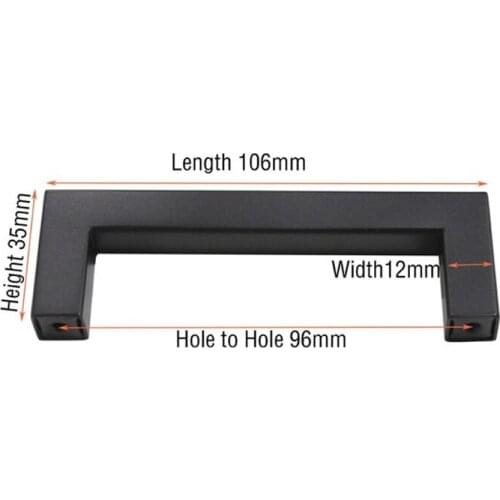 Black Stainless Steel Square Closet Drawer Cupboard Pulls Bathroom Cabinet Handles Door Knobs Furniture Kitchen Pull Handles