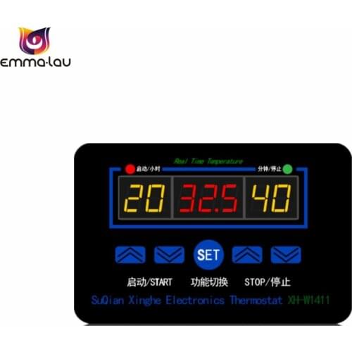 Smart 3 LED Display Digital Temperature Controller XH-W1411 AC220V DC12V 10A Heat Cool Thermostat Control Switch -55~120C
