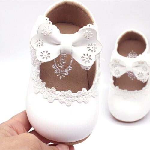 Girls Baby Shoes Kids Spring Soft Bottom Toddler Leather Shoes With Bow Little Child Princess Shoes Infant Cute Sneakers Shoes