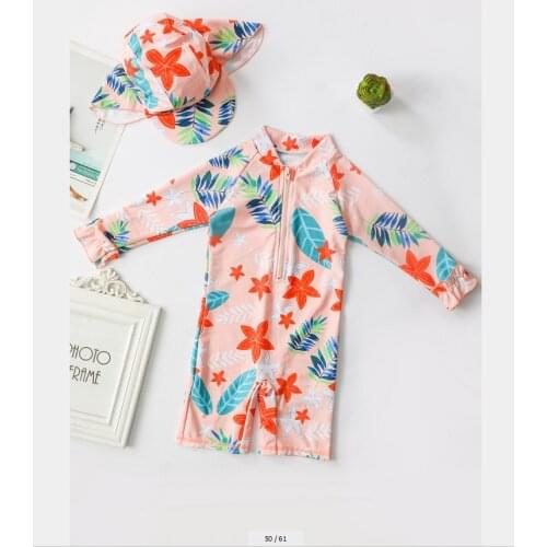 Children One-piece Swimsuit For Baby Boy Handsome Beach Sunscreen Surfer Swimwear With Hat