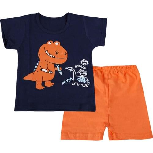 Kids T-Shirt and Shorts Set Boys Casual Cotton Short Sleeves Tops Pants Girl Beach O Neck Tee Summer Bottoms Child Sport Clothes