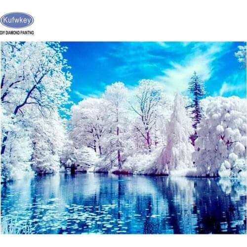 DIY,5D,Diamond Mosaic,Snow,Handmade,Diamond Painting,Cross Stitch Kits,Winter,Landscape,Diamond Embroidery,Patterns,Rhinestones