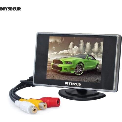 DIYSECUR 3.5 Inch Color TFT LCD Car Rear View Car Monitor Parking Rearview Monitor with 2CH Video Input
