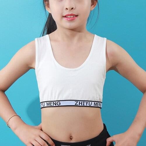 Cotton Teen Girl Training Bra Puberty Adolescent Vest Wireless Children Camisole Tank Tops Kids Underwear Sport Undershirt