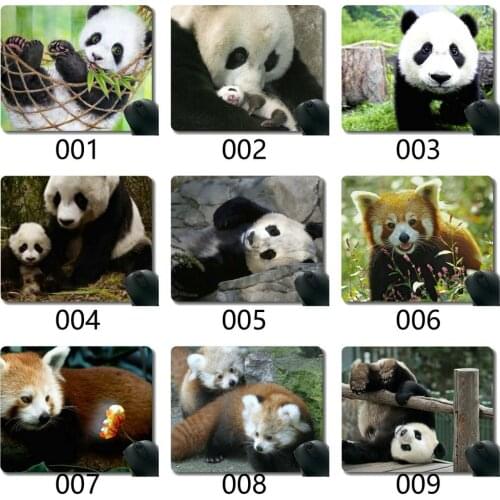 Mouse Pad with Stitched Edge,pandas Baby Animal Hammock Giant Panda Art,MouseMat