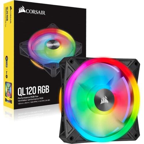 CORSAIR QL120 RGB 120mm RGB LED Cooler Fan Single Pack Double RGB PC Fan Cooling Fan For Computer Gaming Case