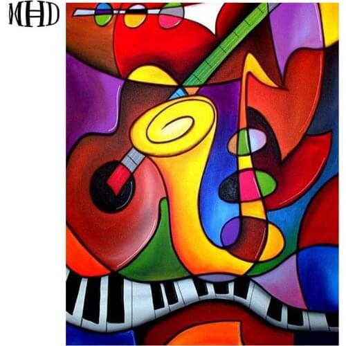 MHD Abstract music mosaic full & round diamond embroidery 5D DIY diamond painting crystal cross stitch rhinestone mosaic decorat