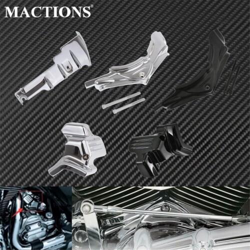 Motorcycle Black/Chrome Cylinder Base Side Cover Starter Cover For Harley Touring Electra Street Glide Road King FLHR FLHX FLHT