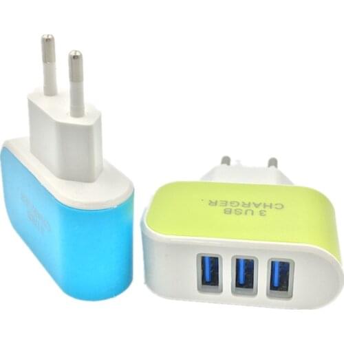 2019 NEW Arrival 3 Ports 3.1A Triple USB Port Wall Home Travel AC Charger Adapter EU Plug Mobile Phone Charger Dropshipping