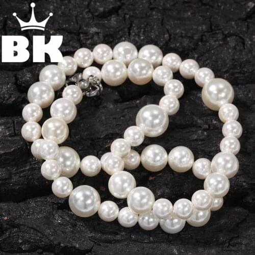 Round particles necklace for women Multi layer simulated pearl bib beads African bead jewelry Clam pearls necklace