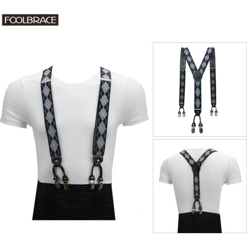 Suspenders Men Women Adult 1.37" Wide Adjustable 6 Clip-on Y- Back Elastic Heavy Duty Braces Suspenders Mens