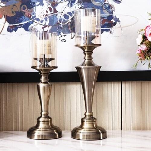 Luxury Pillar Candle Holders Simple Elegant Table Centerpiece Glass Candle Holders Wedding Chandelier Mariage Home Decor BS50CH