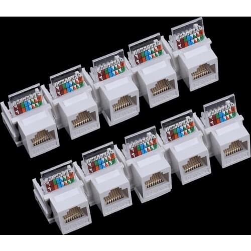 10pcs/25pcs Tool-free CAT5E CAT6 UTP network module RJ45 connector Information socket Computer Outlet cable adapter Keystone