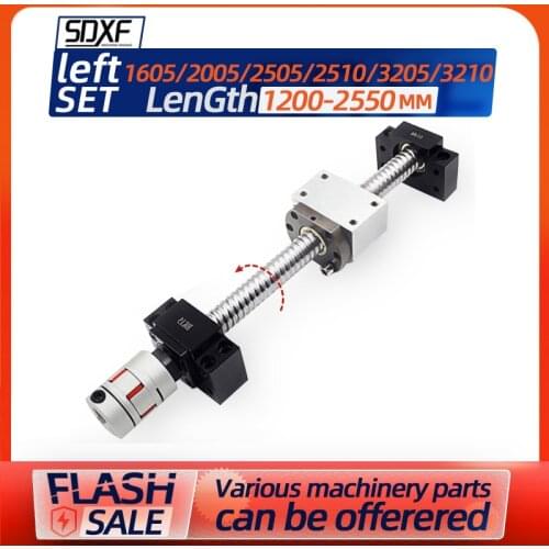 A set of left-handed ball screw nut SFU1605/2005/2505/2510/3205/3210+BKBF+DSG+ coupling, factory direct sales