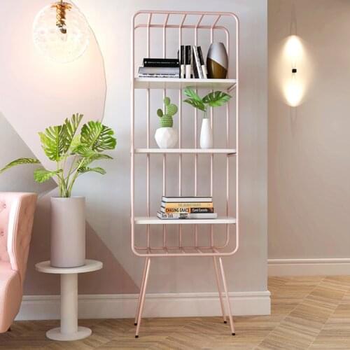 Nordic Concise Floor Metal Bookrack Store Display Shelves Iron Art Storage Rack BedroomLivingRoom Multilayer Shelving Bookcases