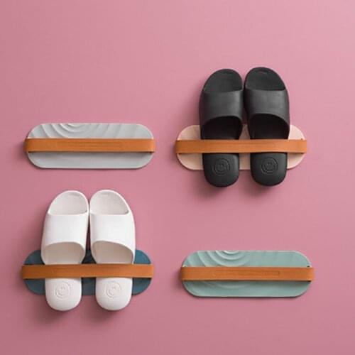 Slipper Rack Wall Mounted Paste Shoe Rack Storage Organizer Bathroom Slippers Rack Household Shoe Rack Wall Mounted Shoes Rack