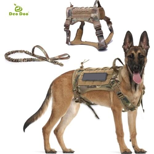Tactical Dog Harness Pet Training Harness Vest Nylon Bungee Outdoor Hunting Leash Harness For Malinois German Shepherd