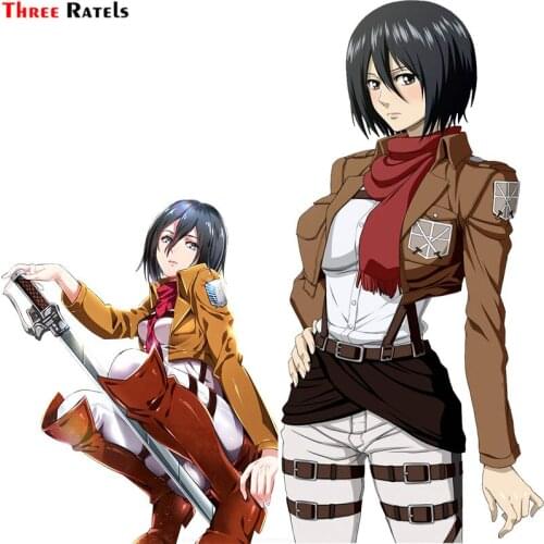 Three Ratels FC911 Ackerman Attack On Titan Anime Girl For Passat B5 Car Sticker Auto Accessories Vinyl&waterproof Decals