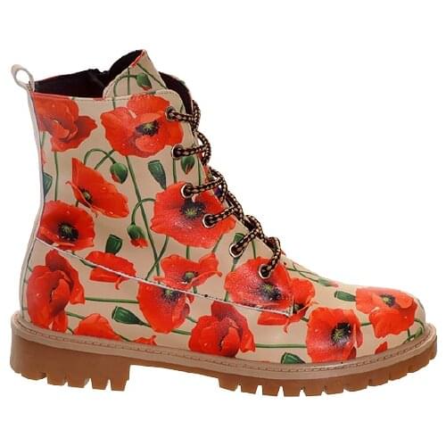 Digital Edition Poppy Flower Pattern Special Design Women Short Boots 461647594