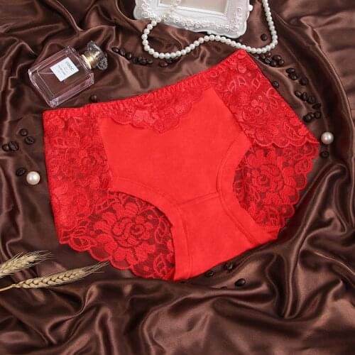 KJA177 Mid Waist Women Underwear Plus Size briefs Female Seamless Breathable Intimates Sexy Lace Comfortable Lingerie Panties