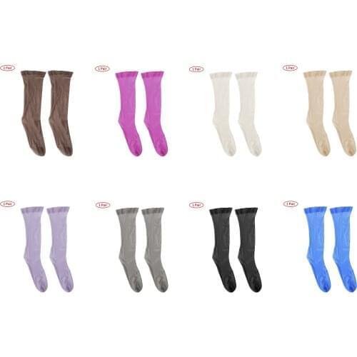 1 Pair Sexy Stockings Transparent Silk Ultra-thin Summer Nylon Stockings Female Ladies Over Knee Socks for Women Silk Socks