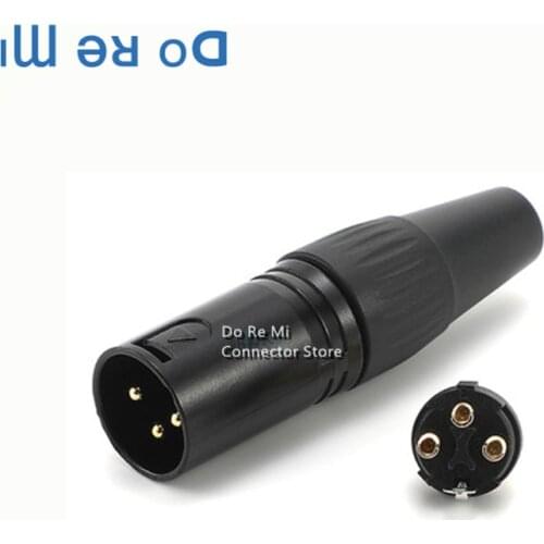10pcs/lot Copper black gold-plated 3-pin XLR male/female plug NEUTRIK XLR Audio Balance Connector XLR Carnon