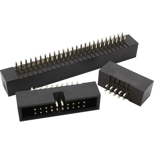 10Pcs DC3 Double Row Male 6P 8P 10P 14P 16P 20P 26P 30P 40P 50 Pin 1.27mm Pitch IDC Socket Box Header Straight PCB Connector