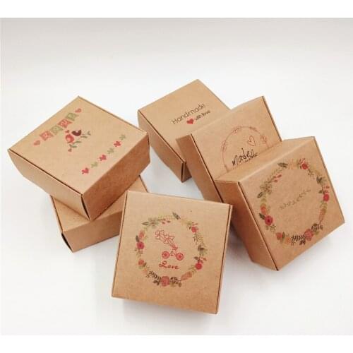 12Pcs/Lot 6.5x6.5x3cm Paper Packaging Gift Cuboid Box Handmade Candy Storage Case For New Year Valentine`s Day Wedding Gifts Box