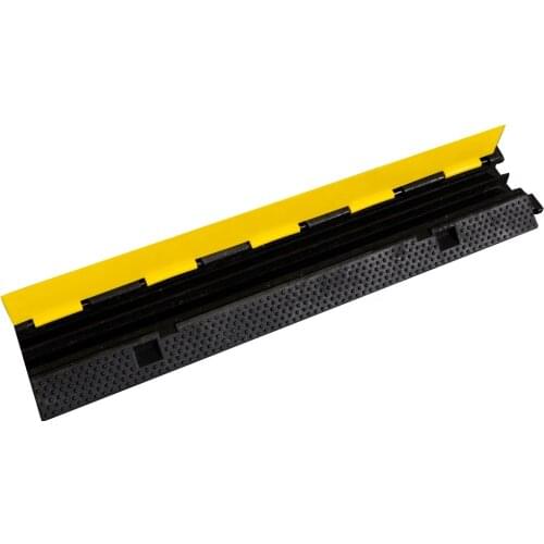 2 Channels PVC Lid Flexible Road Rubber Floor Cable Protector Ramp Speed Bump