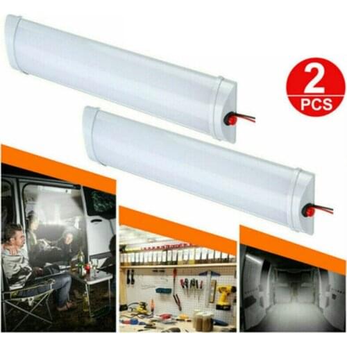 2 x 24V bright LED Truck Dome Roof Ceiling Interior Light White Strip Bars Lights ON/OFF Switch For Car Vehicle Vans Bus Caravan