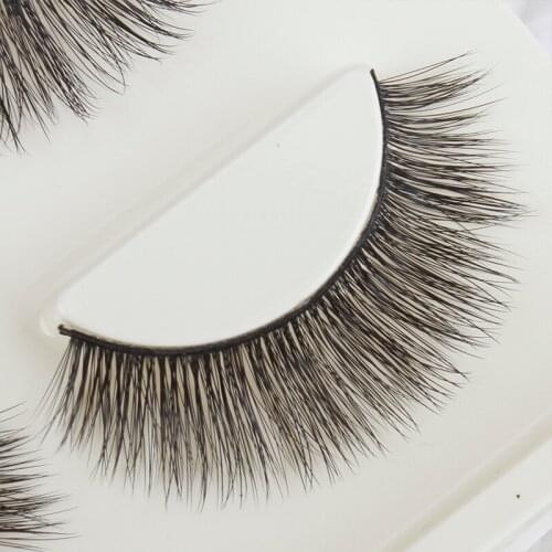 3D Lashes 1 Box 3 Pair Packing Natural Thick Cross Messy False Eyelashes Pure Handmade Cotton Stalk Fake Eyelashes make up tool