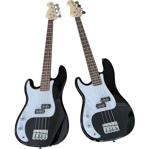 High Gloss 5 String Electric Bass Guitar Black 43 Inch Bass Guitar Solid Basswood Body Bolt on Wood Guitar with Some Flaws