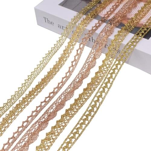 5/10 Yards High-quality Golden Silver Lace Fabric Ribbon Trims Ribbons Sewing Clothing Materials Accessories DIY Handmade Crafts