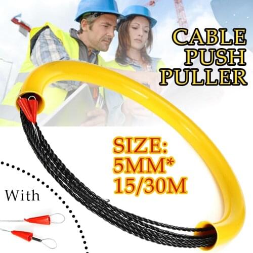 5MM 15/30M Electrician Threading Device Cable Wire Puller Rodder Conduit Snake Cable Installation Tool Fish Tape