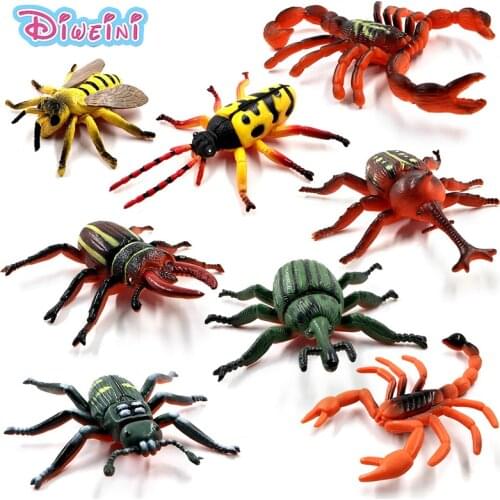8pcs/Lot Simulation Scorpion insect animal model Lifelike action Play figure home decor Gift For Boy girl Kids hot toys set