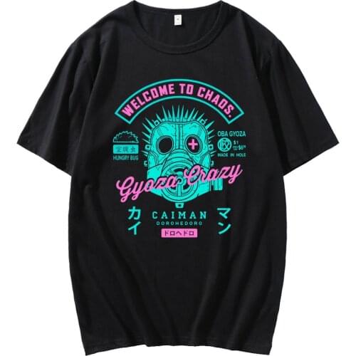 Anime Dorohedoro T-shrit 90s Welcome To Chaos Print Short Sleeve Tops Male Loose Fashion Tshirt Unisex Funny Creativity T Shirt