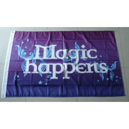 Free shipping magic happens flag , magic happensbanner, 90X150CM size,100% polyster