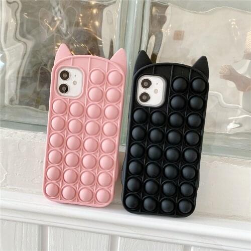 Cartoon Push Bubble Fidget Phone Case for Apple Iphone6 7 8 Plus xs xr 11 12 pro max SE Reliver Stress Antistress Sensory cover