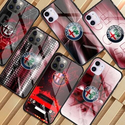 Alfa Romeo Giulietta Italy Car Phone Case For iPhone 11 7 8 12 Pro Max Mini X SE 2020 6 6S Plus XR XS Tempered Glass Cover Shell