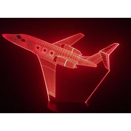 Jet Air Plane 3D LED Lamp 7 Color Change 3D Night Light Baby Bedroom Table Lamp Touch USB Desk Lamp Kids Holiday Gift Home Deco