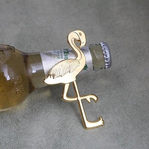 Hot sell 200pcs/lot zinc alloy flamingo bottle opener, wedding beer opener favors and gifts for guest