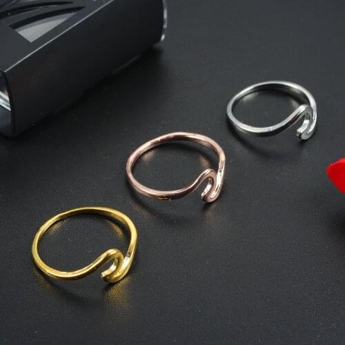 Fashion Simple Wave Rings for Women White Gold Color Wedding Jewelry Ladies Gifts 2021 New Arrivals Dropshippping