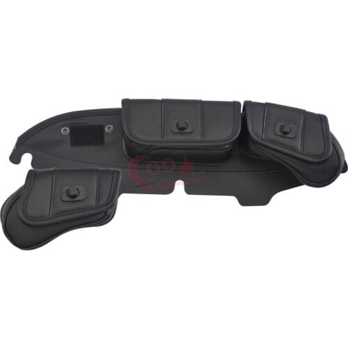 Motorcycle 3-Pocket Windshield Batwing Fairing Pouch Bag Black For Harley FLHT FLHTC FLHX Touring 1996-2013 2012 2011 2010 2009