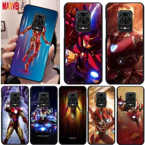 Soft TPU Marvel Iron Man Cool Shockproof Cover For Xiaomi Redmi K40 K30i K30T K30S K30 K20 10X Ultra Pro Black Phone Case