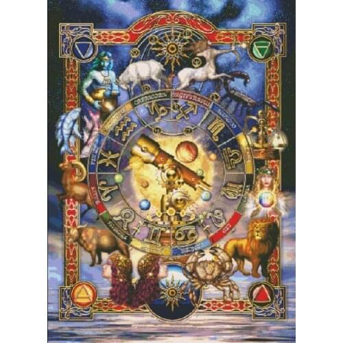 Twelve constellations cross stitch 14CT Counted Art Needlework Cross stitch Sets for Embroidery kits Cross-Stitch wall decor