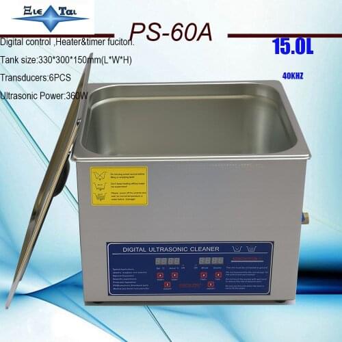 Newest 110V/220V JieTai PS-60A 40KHz Ultrasonic Cleaner 15L with free basket