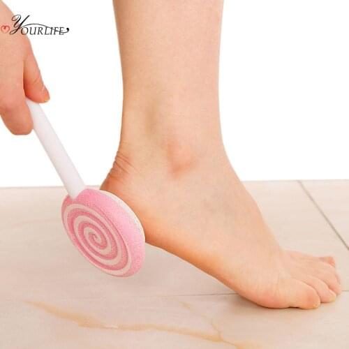 OYOURLIFE Double Sided Scrub Foot Scrubber Long Handle Exfoliating Brush Shower SPA Remove Dead Skin Foot Care Tool Bath Brush