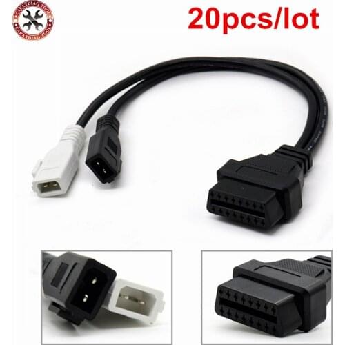 20pcs/lot For Audi 2x2 OBD2 2P+2P to 16Pin Connector VAG COM Adapter For Audi 2P+2P to 16Pin Transfer Connector Free shipping