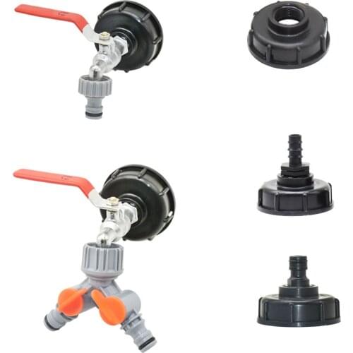 Ibc S60 Adapter 1/2" 3/4" 1" Female Thread IBC Tank Adapter Water Tap Connectors Valve Replacement Fittings Bucket Coupler