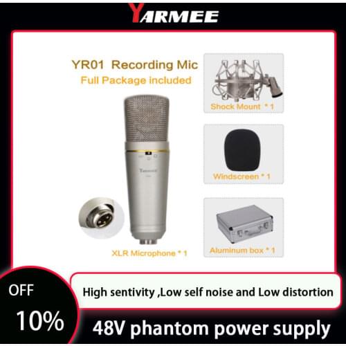 Professional XLR Recording Studio Microphone With 48V Phantom Power For Home Studio Recording